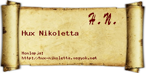 Hux Nikoletta névjegykártya